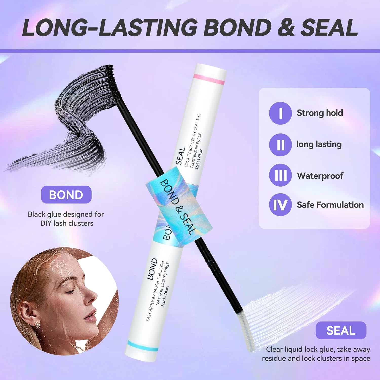 Lash Clusters Lash Extension Kit DIY Eyelash Extension Kit Beauty Eyelashes Clusters 280Pcs Lashes Clusters 10-16Mm Mix 30D 40D Curl Lash Clusters Kit with Lash Bond and Seal
